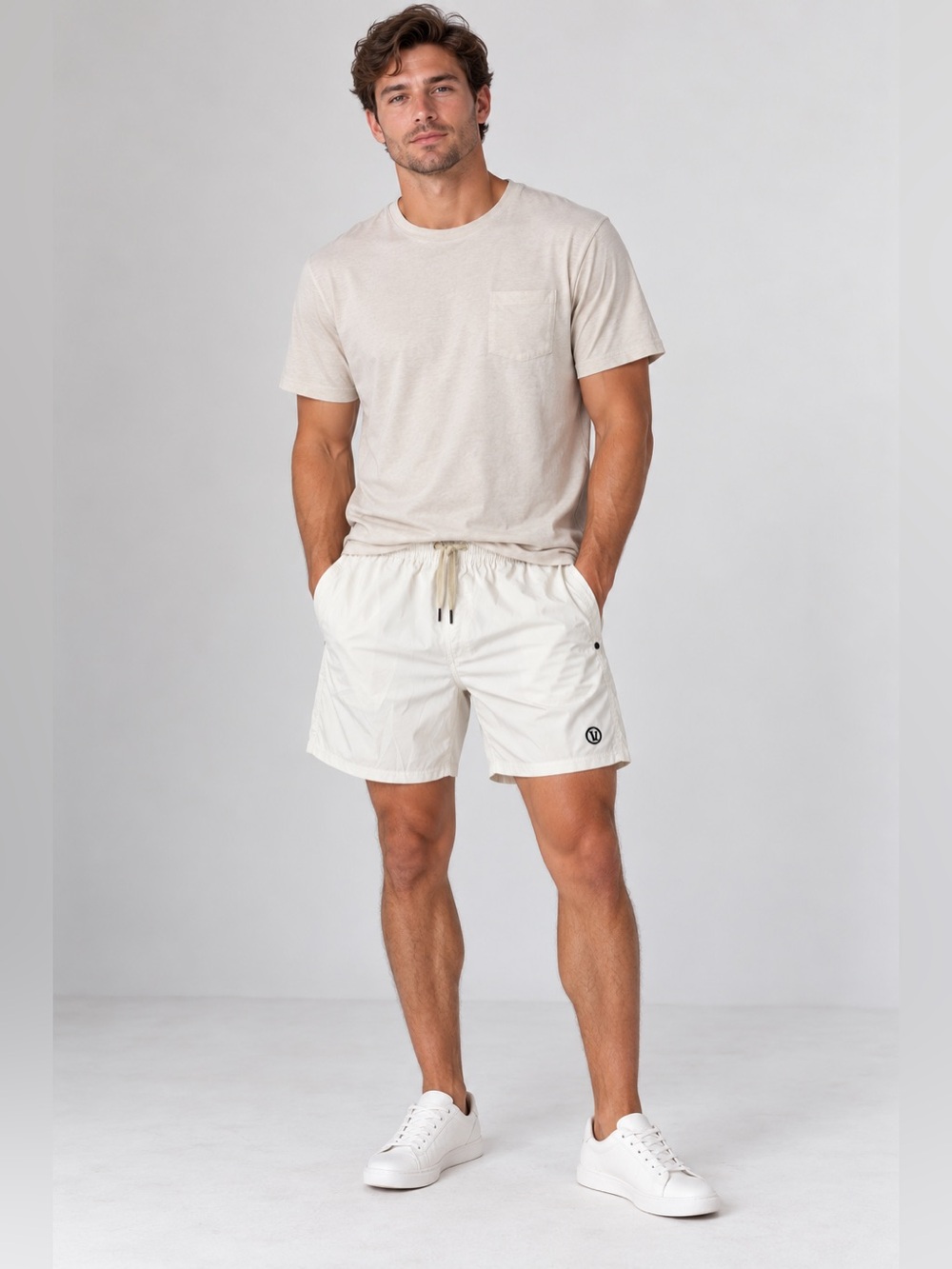 Vuori Mens Kore Short Lined White Athletic Shorts Size Large